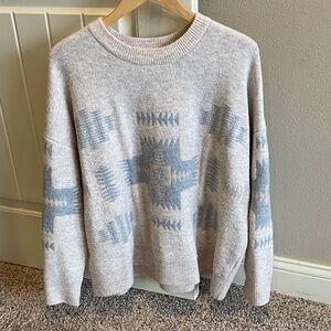 Eddie Bauer Gray & Cream Crew Neck Sweater